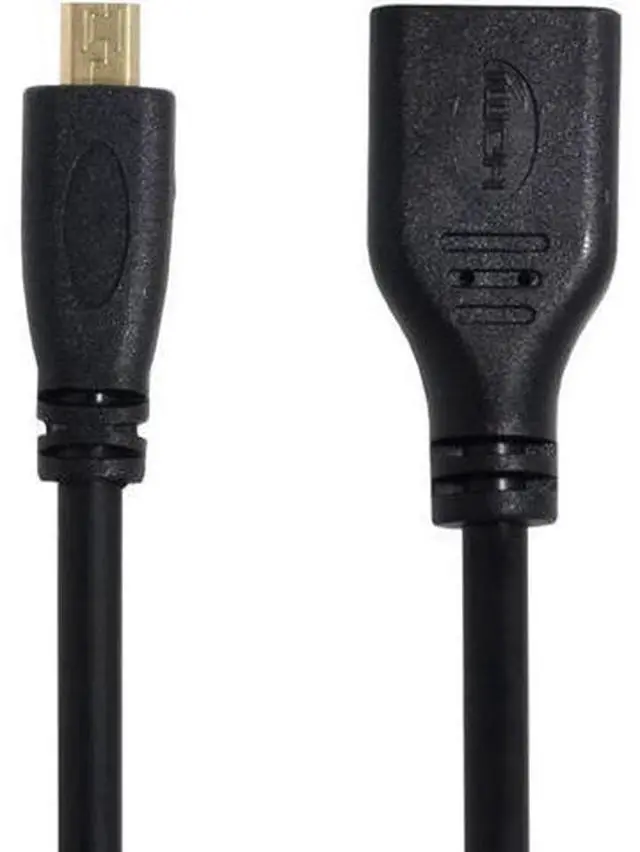 Alt view image 4 of 5 - Micro HDMI Male to Mini HDMI Female 1.4 HDTV Extension Cable for Laptop PC HDTV