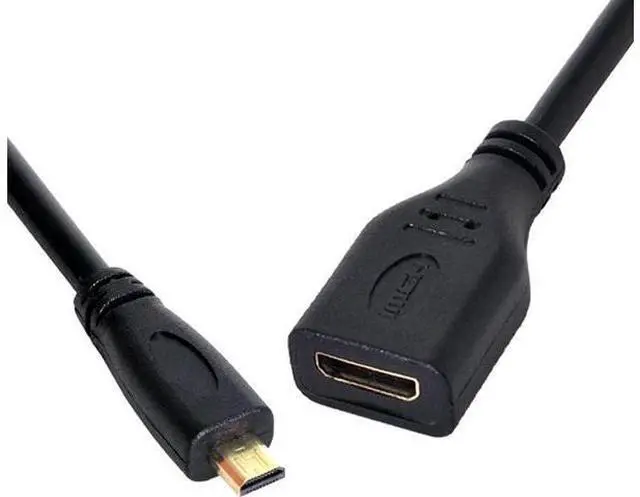 Alt view image 5 of 5 - Micro HDMI Male to Mini HDMI Female 1.4 HDTV Extension Cable for Laptop PC HDTV