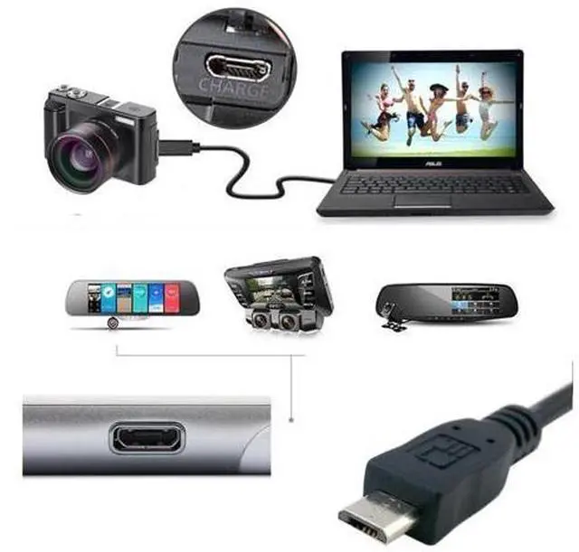 Alt view image 2 of 7 - Micro USB 2.0 Extension Cable,Micro USB 5Pin Male to Female Data Charging Extension Cable for Dash Cam/GPS/Camera 4.92FT/1.5M