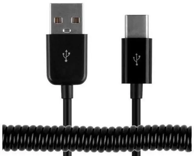 Alt view image 4 of 6 - USB C Stretch Coiled Cable USB 2.0 to USB C Data Extension Cable for Tablet Mobile Phone 3.0M