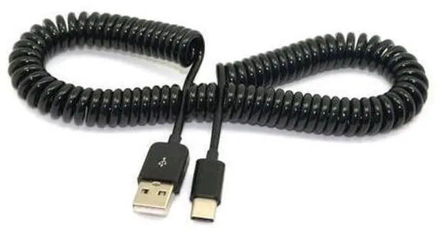 Alt view image 6 of 6 - USB C Stretch Coiled Cable USB 2.0 to USB C Data Extension Cable for Tablet Mobile Phone 3.0M