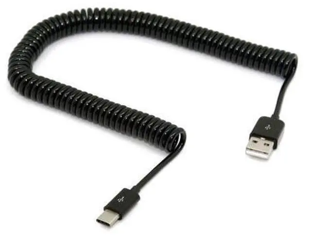 Alt view image 5 of 6 - USB C Stretch Coiled Cable USB 2.0 to USB C Data Extension Cable for Tablet Mobile Phone 3.0M