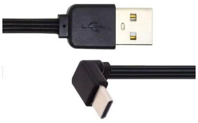 Alt view image 7 of 7 - USB C Short Flat Cable, USB 2.0 Type A Male to USB C Male 90 Degree UP Angled 4 Wires 5V 2A Charge Data Extension Silicone Cable 4 Wires 30AWG 13cm