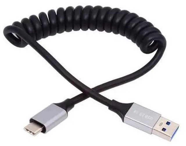 Main image of Cable USB 3.0 Type-A Male to USB-C Type-C Male Stretch Coiled Cable 100cm Extension 5Gbps for Disk Phone Camera Data