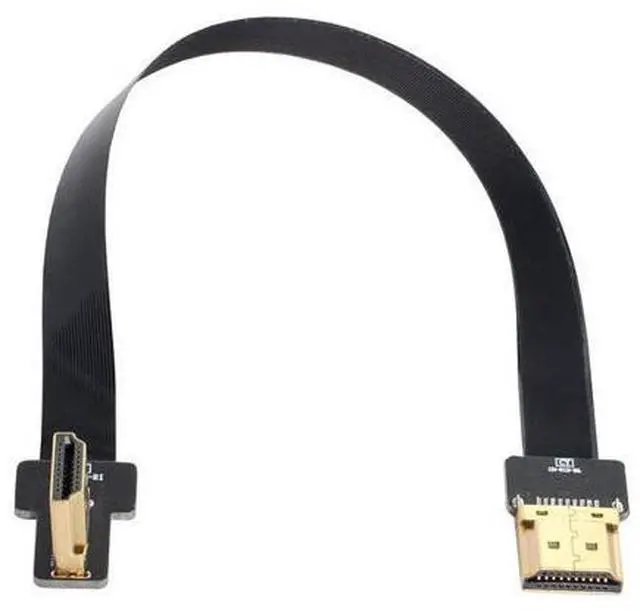 Alt view image 4 of 7 - CYFPV HDMI Type A Male to Male HDTV FPC Flat Cable for FPV HDTV Multicopter Aerial Photography 90 Degree Left Angled 0.2M