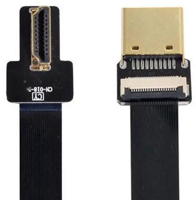 Alt view image 7 of 7 - CYFPV HDMI Type A Male to Male HDTV FPC Flat Cable for FPV HDTV Multicopter Aerial Photography 90 Degree Left Angled 0.2M