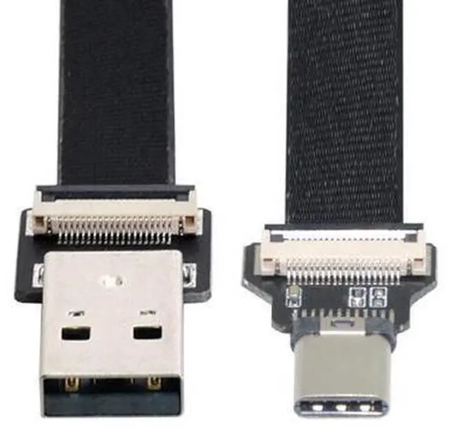 Alt view image 6 of 7 - USB C Flat Cable USB 2.0 Male to USB C Male Ribbon Flex Extension Cable Adapter 2.0M