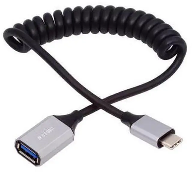 Main image of Cable USB-C Type-C Host to USB3.0-A Female OTG Stretch Coiled Cable 100cm Extension 5Gbps for Disk Phone Camera Data