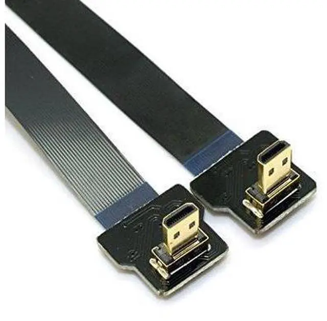 Alt view image 4 of 6 - CYFPV Micro HDMI Male to Male Extension FPC Flat Cable 1080P 90 Degree Down Angled 0.2M