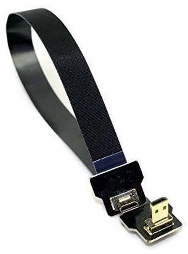 Alt view image 5 of 6 - CYFPV Micro HDMI Male to Male Extension FPC Flat Cable 1080P 90 Degree Down Angled 0.2M