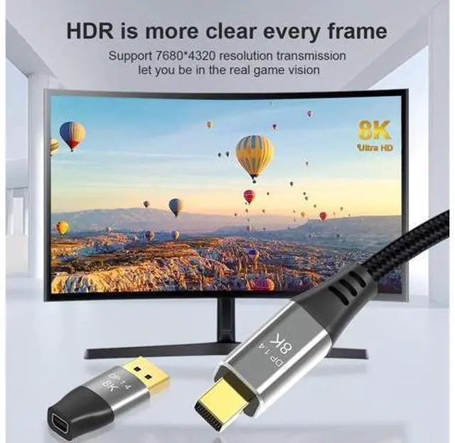 Alt view image 3 of 7 - 16K HDMI 2.2 Cable Real UHD HDR 96Gbps 16K@60Hz 4K@480Hz Support HDCP 3D HDMI Cable for PS4 SetTop Box HDTVs Projectors (0.5m 1.6ft)