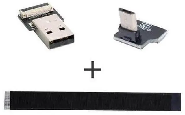 Alt view image 5 of 7 - Micro USB Flat Cable USB 2.0 Male to Micro USB Male 90 Degree UP Angled Ribbon Flex Extension Cable Adapter 2.0M