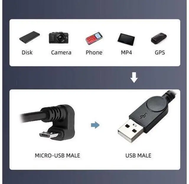 Alt view image 5 of 7 - USB to Micro USB Cable,USB 2.0 Male to Micro USB 5Pin Male 180 Degree U Shape Angled Charge Data Transfer Extension Cable 1.5M
