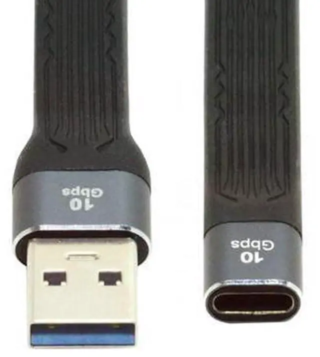 Main image of USB 3.1 Short Cable,USB 3.0 Type A Male to USB 3.1 Type C Female Extension Flat Slim FPC Data Cable 13cm 10Gbps for Laptop & Desktop