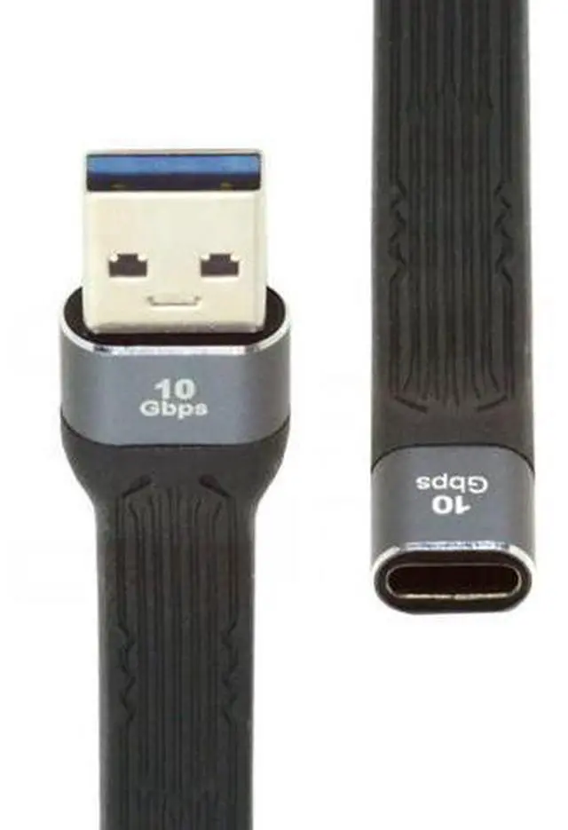 Alt view image 7 of 7 - USB 3.1 Short Cable,USB 3.0 Type A Male to USB 3.1 Type C Female Extension Flat Slim FPC Data Cable 13cm 10Gbps for Laptop & Desktop