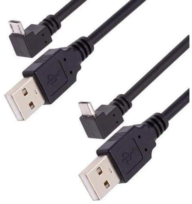Alt view image 6 of 7 - 2 Pack USB to Micro USB Cable,USB 2.0 Male to Micro USB 5Pin Male 90 Degree UP/Down Angled Charge Data Transfer Extension Cable 0.65FT/0.2M