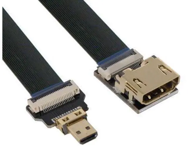 Alt view image 6 of 7 - CYFPV Micro HDMI to HDMI Female Extension FPC Flat Cable 1080P for FPV HDTV Multicopter Aerial Photography 0.5M