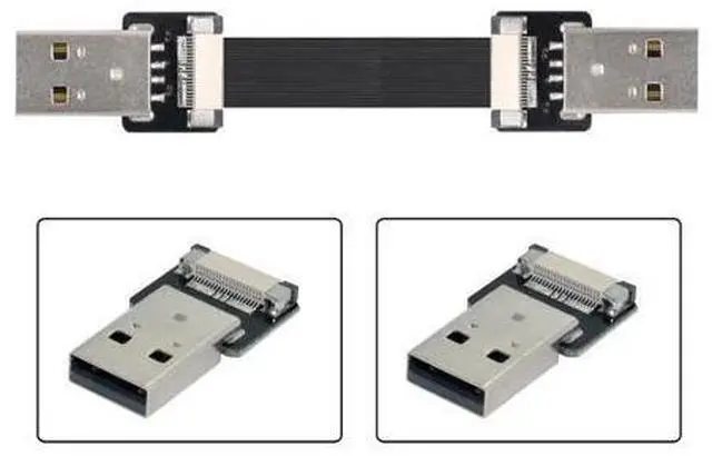Alt view image 3 of 7 - USB 2.0 Flat Cable USB 2.0 Male to Male Data Transfer Charging Ribbon Flex Extension Cable Adapter 1.0M
