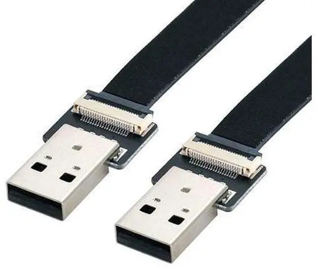 Main image of USB 2.0 Flat Cable USB 2.0 Male to Male Data Transfer Charging Ribbon Flex Extension Cable Adapter 1.0M