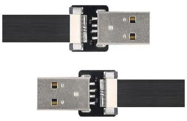 Alt view image 2 of 7 - USB 2.0 Flat Cable USB 2.0 Male to Male Data Transfer Charging Ribbon Flex Extension Cable Adapter 1.0M