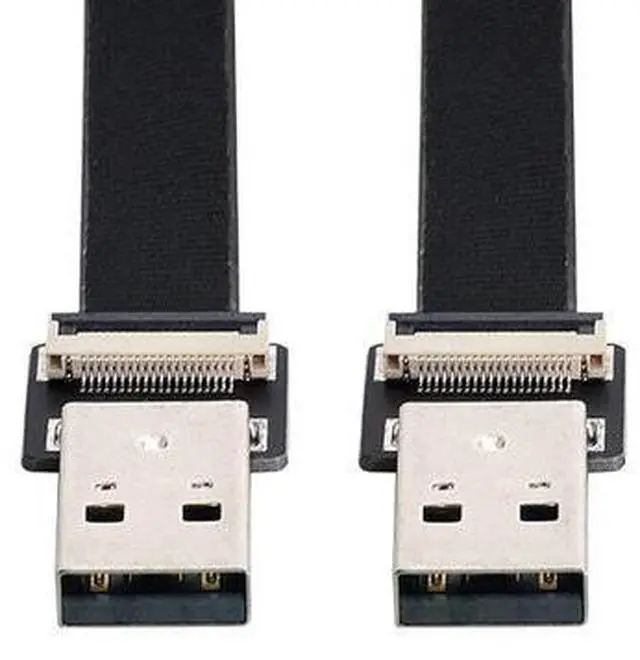 Alt view image 6 of 7 - USB 2.0 Flat Cable USB 2.0 Male to Male Data Transfer Charging Ribbon Flex Extension Cable Adapter 1.0M