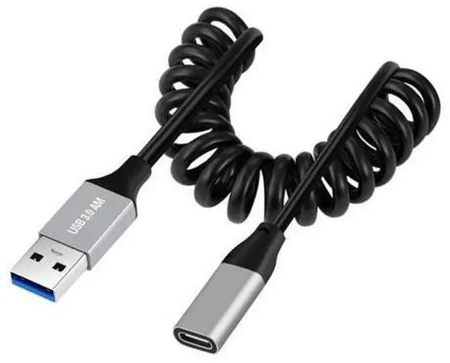 Main image of USB 3.0 Coiled Cable,USB 3.0 Male to USB C Female High Speed Data Transfer Charging Cable 3.28FT for Phone/Laptop/USB Flash Drive