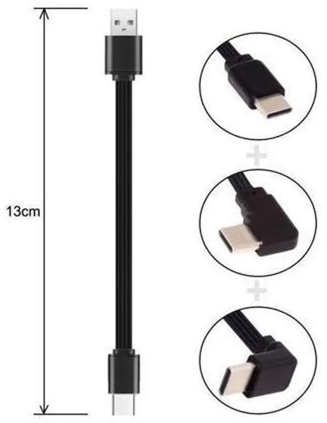 Alt view image 2 of 6 - 3 Pack USB-C Cable Set, USB 2.0 Type A Male to USB C Male, 4 Wires, 5V 2A, 13cm