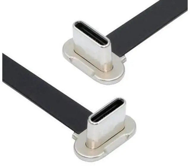 Alt view image 7 of 7 - USB C Short Flat Cable USB 2.0 Type C Dual 90 Degree Angled PD 65W Fast Charge Data Extension 75MM Cable