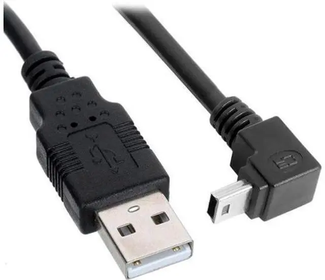 Alt view image 2 of 6 - Down Angled 90 Degree Mini USB 2.0 B Type 5Pin Male to USB Male Data Cable 0.5m