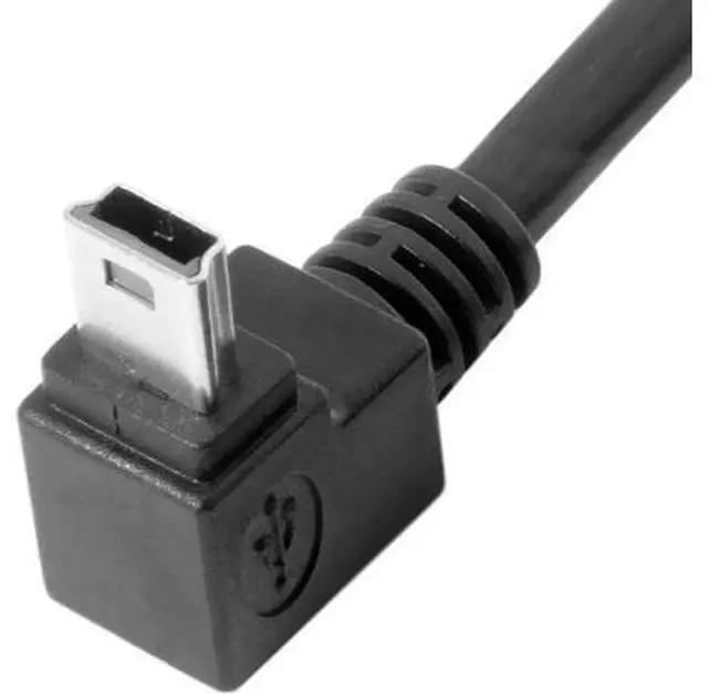 Alt view image 3 of 6 - Down Angled 90 Degree Mini USB 2.0 B Type 5Pin Male to USB Male Data Cable 0.5m
