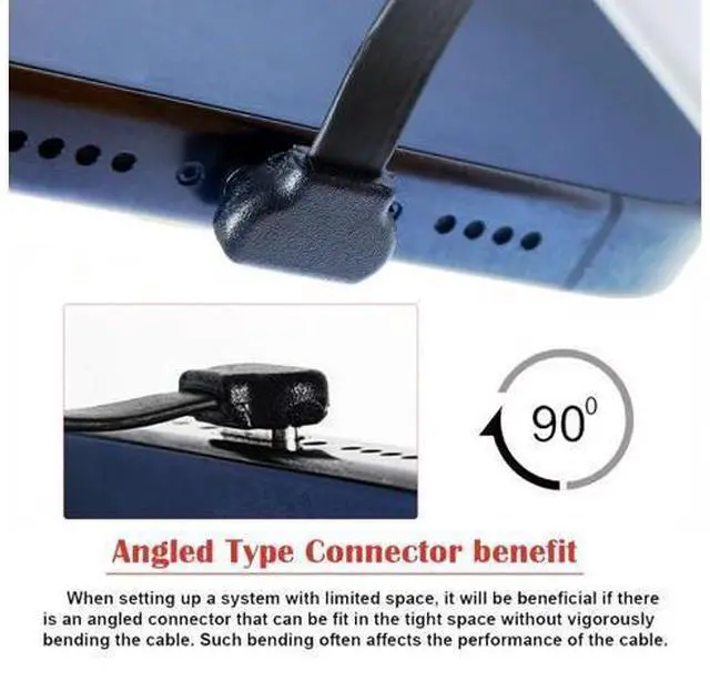 Alt view image 6 of 7 - USB C Short Flat Cable USB 2.0 Type C Dual 90 Degree Angled PD 65W Fast Charge Data Extension Cable 200MM
