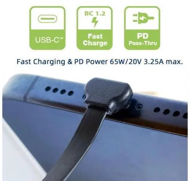 Alt view image 2 of 7 - USB C Short Flat Cable USB 2.0 Type C Dual 90 Degree Angled PD 65W Fast Charge Data Extension Cable 200MM