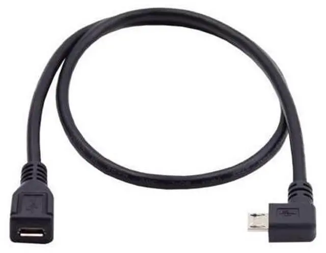 Alt view image 6 of 7 - CY Micro USB 2.0 Male to Micro USB 2.0 Female Extension Cable Left & Right 90 Degree Angled Full Pin Connected 0.5M