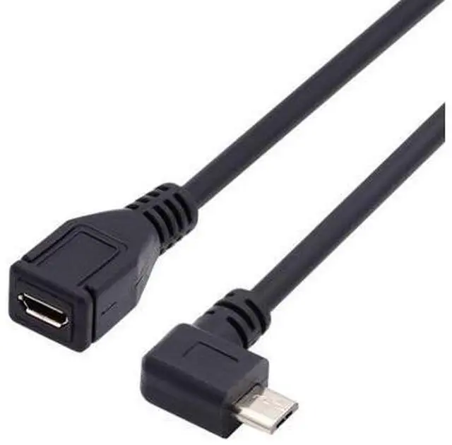 Alt view image 5 of 7 - CY Micro USB 2.0 Male to Micro USB 2.0 Female Extension Cable Left & Right 90 Degree Angled Full Pin Connected 0.5M
