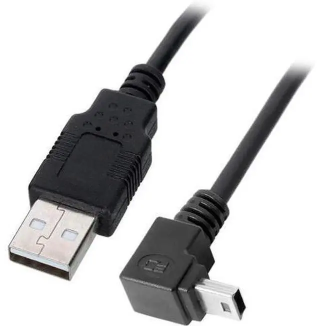 Alt view image 5 of 6 - Down Angled 90 Degree Mini USB 2.0 B Type 5Pin Male to USB Male Data Cable 0.5m