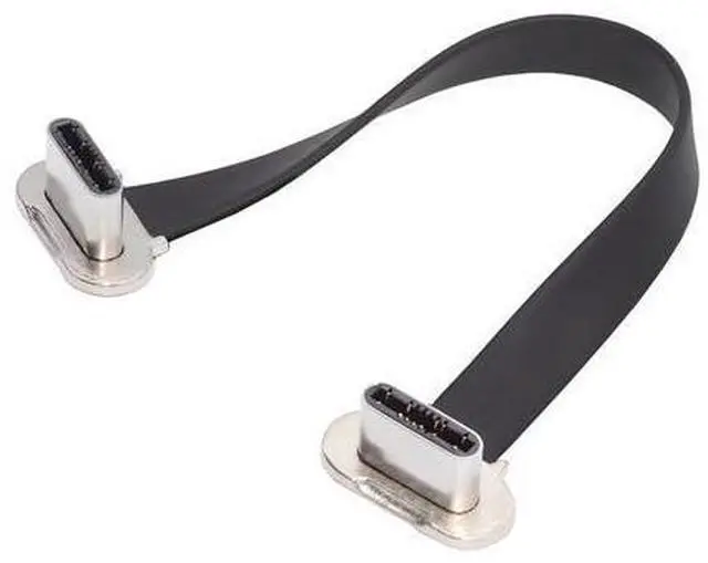 Main image of Cord Dual Angled Ultra Slim Flat USB-C Type C to USB-C Power USB2.0 Data Cable 65W Fast Charge for Laptop Tablet Phone (Length=70mm)