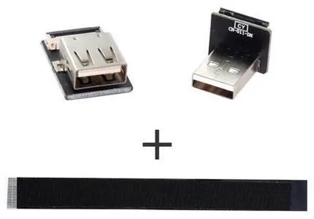 Alt view image 4 of 7 - USB 2.0 Flat Cable USB 2.0 Male to Female 90 Degree Down Angled Data Transfer Charging Ribbon Flex Extension Cable Adapter 0.5M