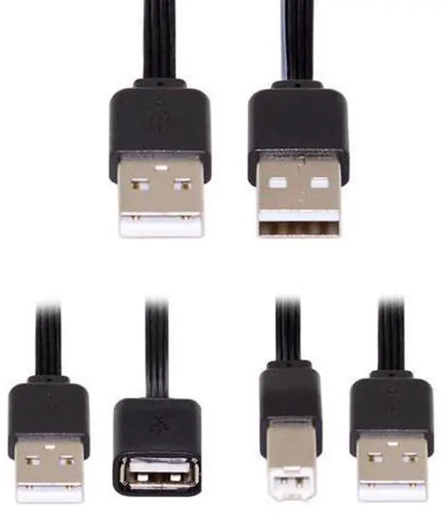 Main image of USB 2.0 Cable USB 2.0 Type A to Type A B Extension Data Flat Slim Cable for Printer Disk & Phone 13cm 3Pcs/Set