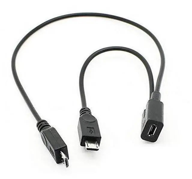 Alt view image 6 of 7 - Micro USB 1 to 2 Y Splitter Cable,Micro USB 1 to 2 Charging Extension Cable Supports Charging Two Devices at The Same Time