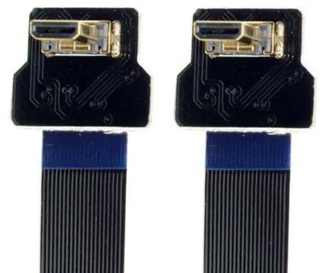 Alt view image 3 of 6 - CYFPV Micro HDMI Male to Male Extension FPC Flat Cable 1080P 90 Degree Down Angled 0.2M