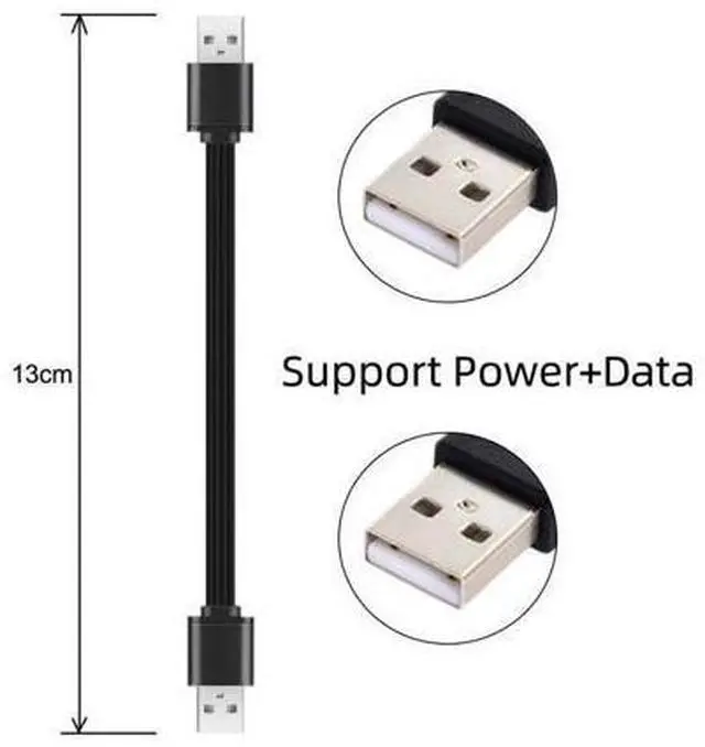 Alt view image 7 of 7 - USB 2.0 Cable USB 2.0 Type A to Type A B Extension Data Flat Slim Cable for Printer Disk & Phone 13cm 3Pcs/Set