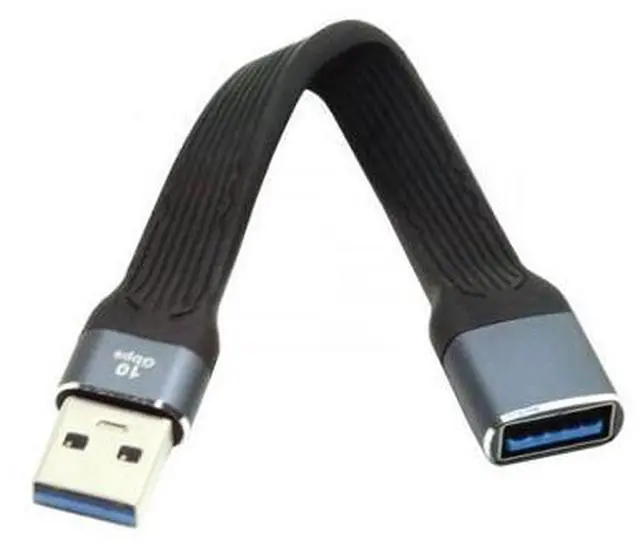 Alt view image 7 of 7 - USB 3.0 Short Cable,USB 3.1 3.0 Type A Male to Female Extension Flat Slim FPC Data Cable 13cm 10Gbps for Laptop & Desktop
