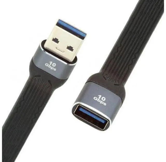 Alt view image 6 of 7 - USB 3.0 Short Cable,USB 3.1 3.0 Type A Male to Female Extension Flat Slim FPC Data Cable 13cm 10Gbps for Laptop & Desktop