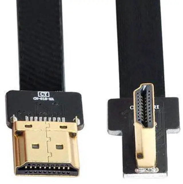 Alt view image 4 of 7 - CYFPV HDMI Type A Male to Male HDTV FPC Flat Cable for FPV HDTV Multicopter Aerial Photography 90 Degree Right Angled 0.2M