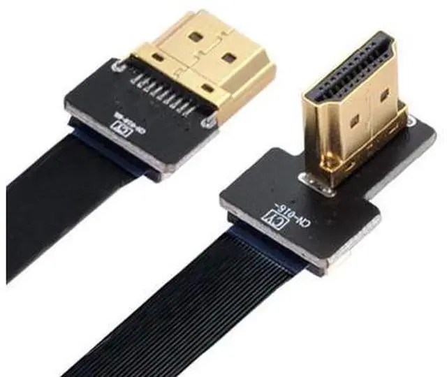 Alt view image 3 of 7 - CYFPV HDMI Type A Male to Male HDTV FPC Flat Cable for FPV HDTV Multicopter Aerial Photography 90 Degree Right Angled 0.2M