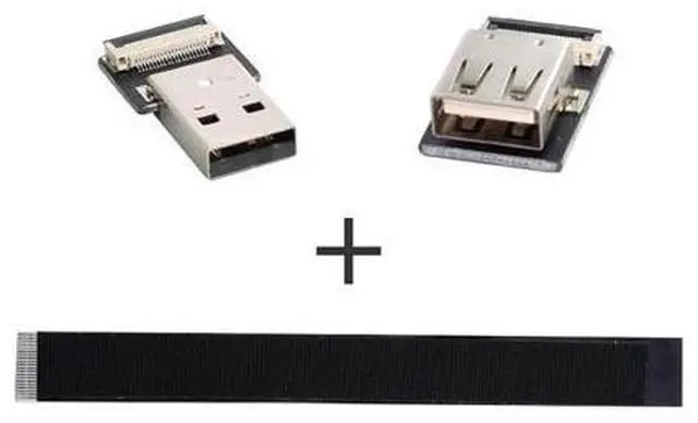 Alt view image 4 of 7 - USB 2.0 Flat Cable USB 2.0 Male to Female Data Transfer Charging Ribbon Flex Extension Cable Adapter 0.2M