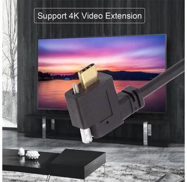 Alt view image 4 of 7 - USB-C USB 3.1 Type C Right Angled Male to Female Extension Data Screw Locking Cable for for Realsense Camera VR Quest Link