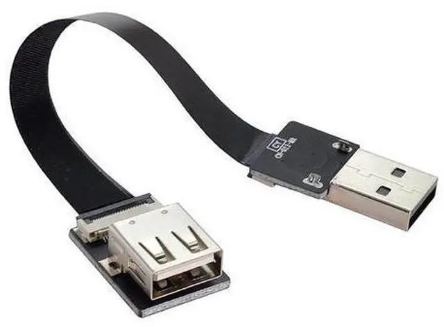 Alt view image 5 of 7 - USB 2.0 Flat Cable USB 2.0 Male to Female Data Transfer Charging Ribbon Flex Extension Cable Adapter 0.2M