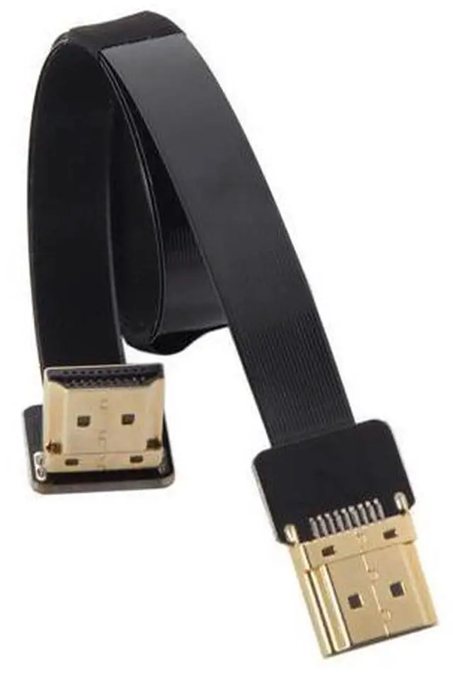 Alt view image 4 of 7 - CYFPV HDMI Type A Male to Male HDTV FPC Flat Cable for FPV HDTV Multicopter Aerial Photography 90 Degree UP Angled 0.5M