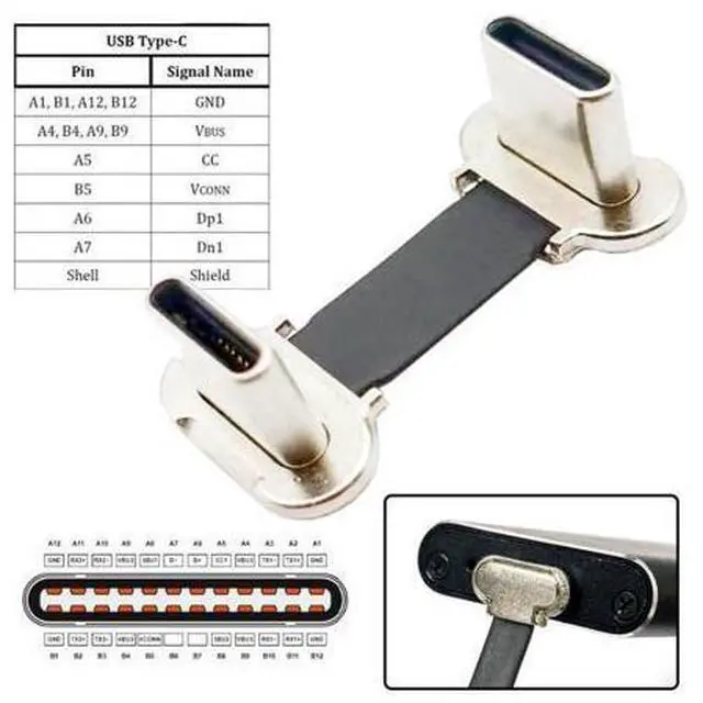 Alt view image 5 of 7 - 0.78Inch USB C Short Flat Cable, USB 2.0 Type C Dual 90 Degree Angled PD 65W Fast Charge Data Extension Cable for Power Bank